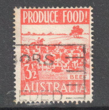 Australian 1953 3d Red Beef Food Production Stamp