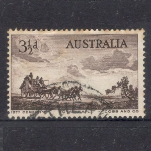Australian 1955 3 1/2d Blackish Brown Postal Transportation Stamp