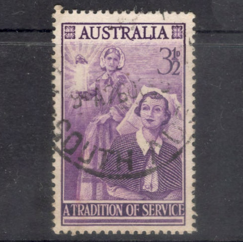 Australian 1955 3 1/2d Violet Florence Nightingale Stamp