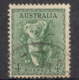 Australian 1956 4d Bluish Green Koala Stamp - PERF: 15 x 14