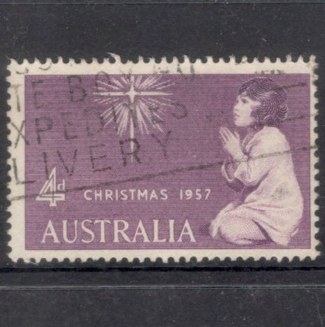 Australian 1957 4d Christmas Violet Stamp