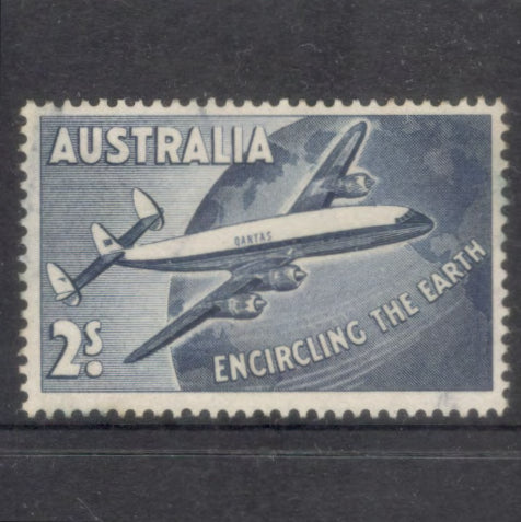 Australian 1958 2s Australian Air Transport QANTAS Airways Greyish Blue Stamp
