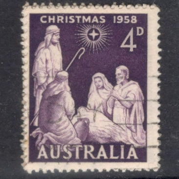 Australian 1958 4d Christmas Violet Stamp