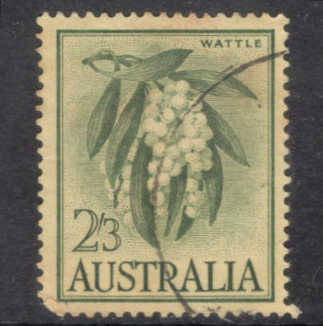 Australian 1959-1960 2s3d Flowers Acacia Melanoxylon Green Yellow Stamp