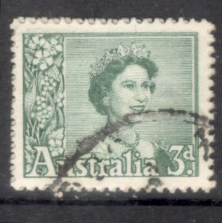 Australian 1959 3d Queen Elizabeth II - Photos from Baron Studio Blueish Green Stamp