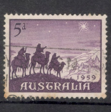 Australian 1959 5d Christmas Dark Violet Stamp