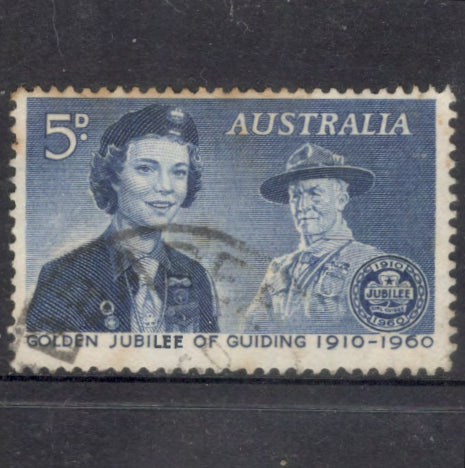 Australian 1960 5d Blue Golden Jubilee of Guiding 1910-1960 Stamp