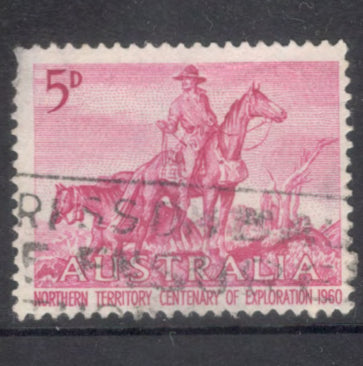 Australian 1960 5d Purple Pink 100th Anniversary of Exploring Northern Territories Stamp