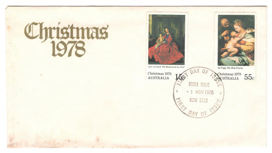 Australia 1978 Christmas First Day Cover Postmarked Mona Vale 1 Nov 1978 FDC FDI
