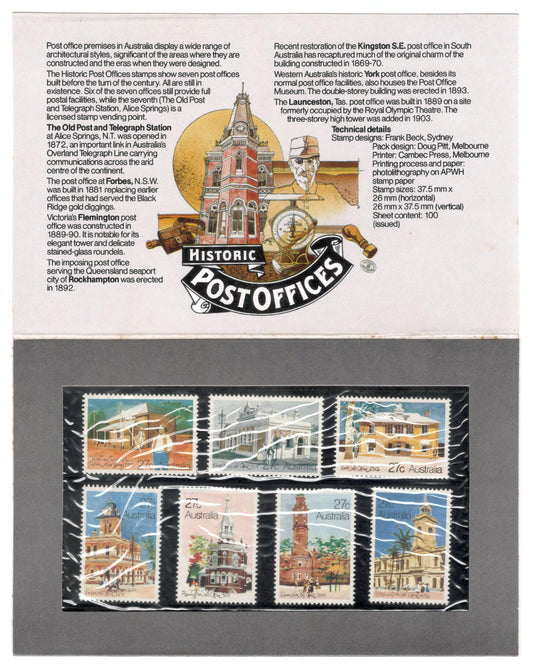 Australia 1982 Historic Post Offices Stamp Pack Australia Post Pack (POP)