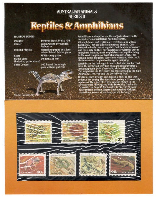 Australia 1982 Reptiles & Amphibians Series II Stamp Pack Australia Post Pack (POP)