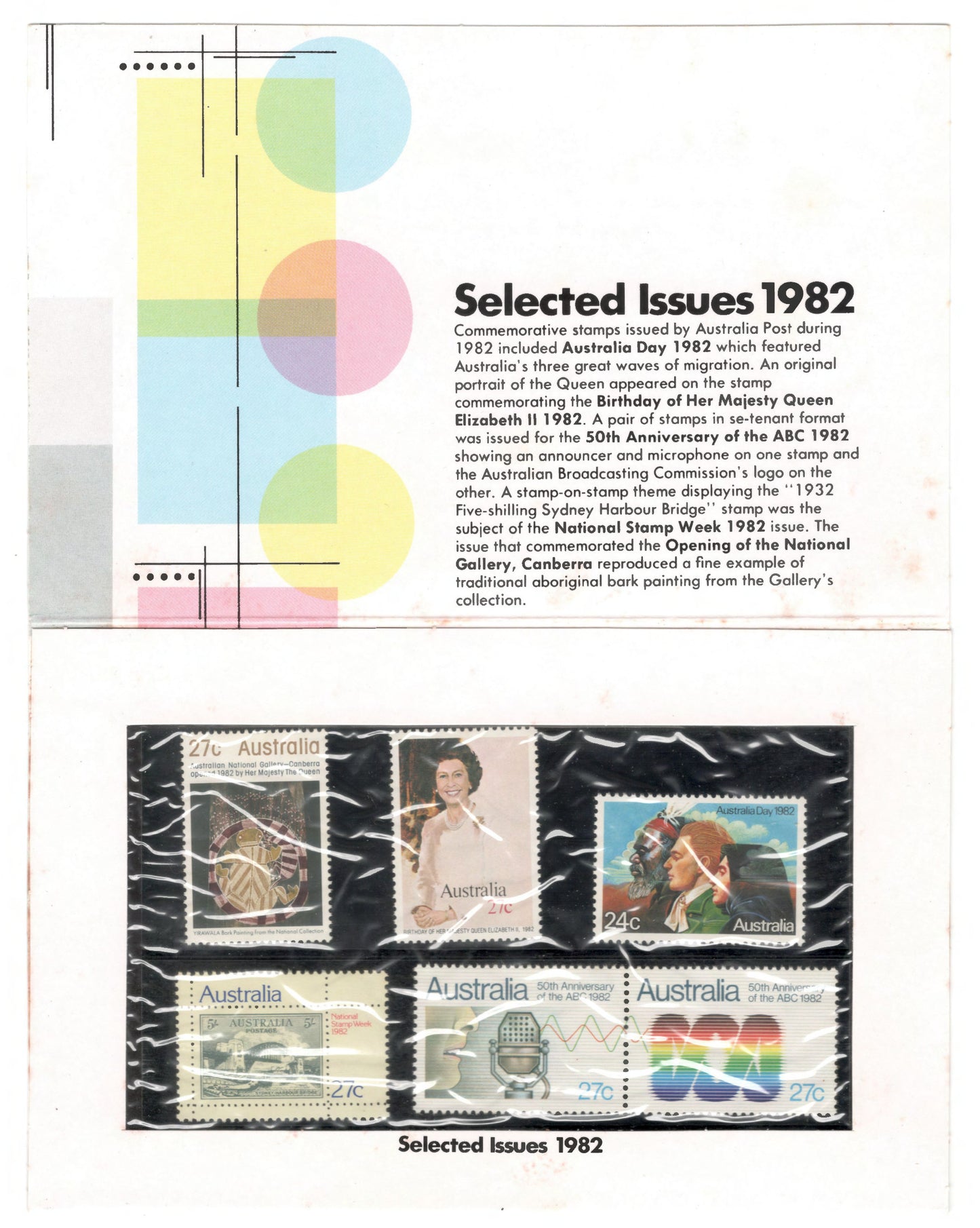 Australia 1982 Selected Issues Stamp Pack Australia Post Pack (POP)