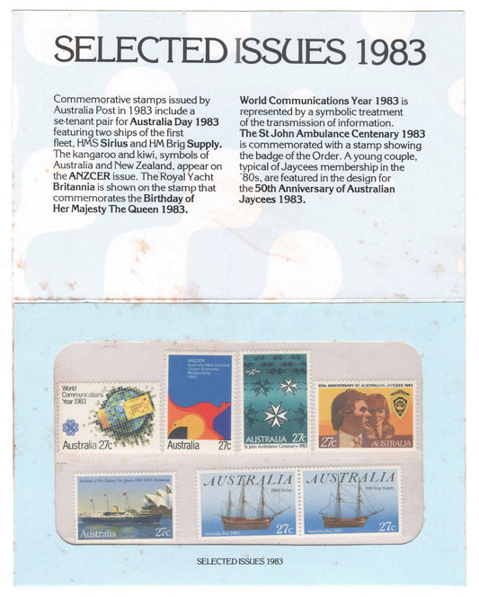 Australia 1983 Selected Issues Stamp Pack Australia Post Pack (POP)
