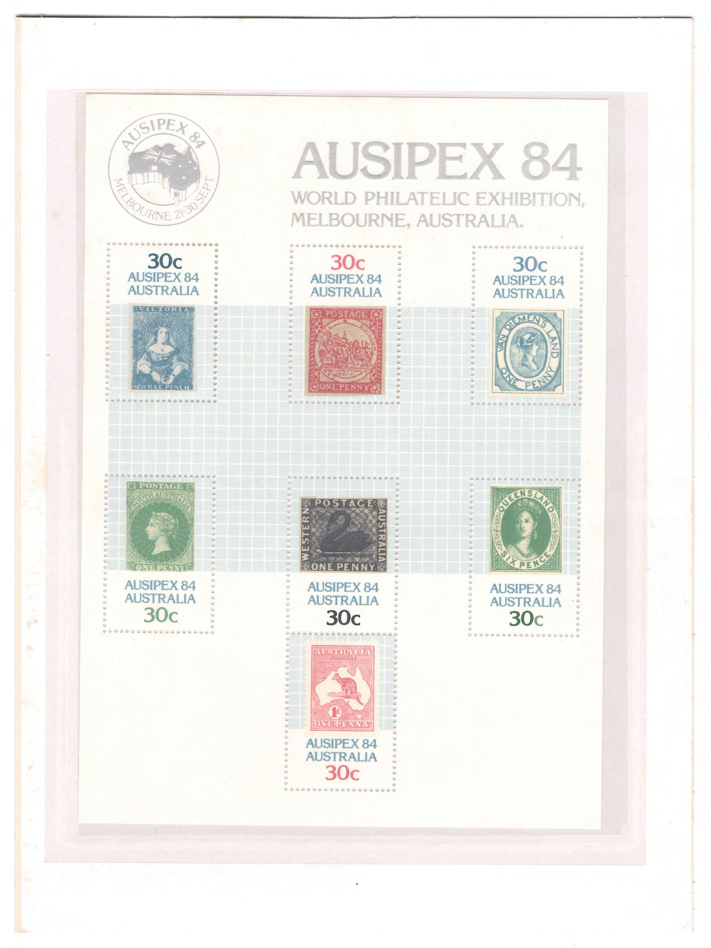 Australia 1984 AUSIPEX Mini Sheet Stamp Pack Australia Post Pack (POP)
