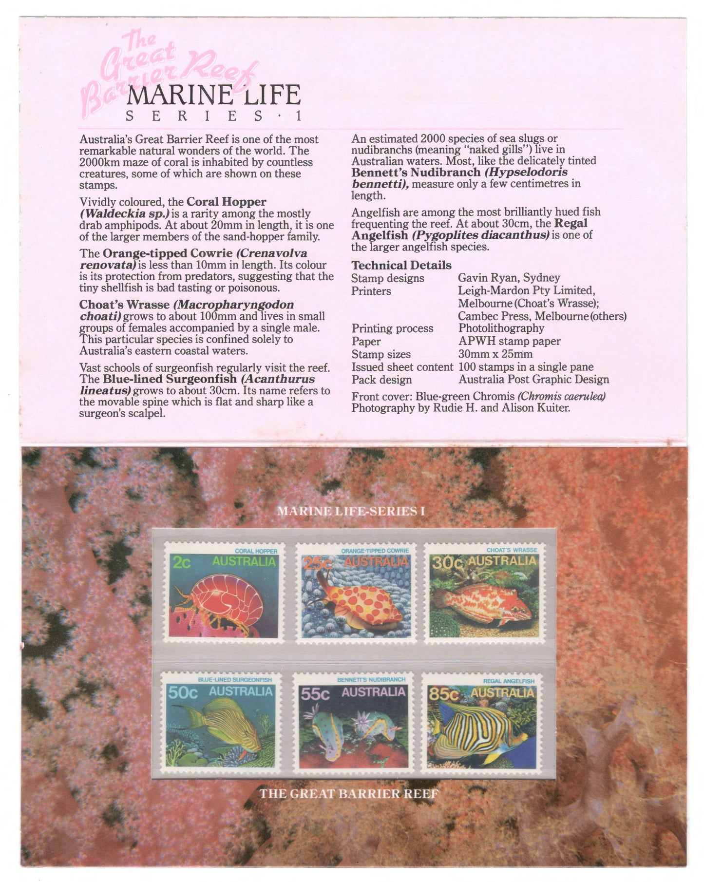 Australia 1984 Marine Life Series I Stamp Pack Australia Post Pack (POP)