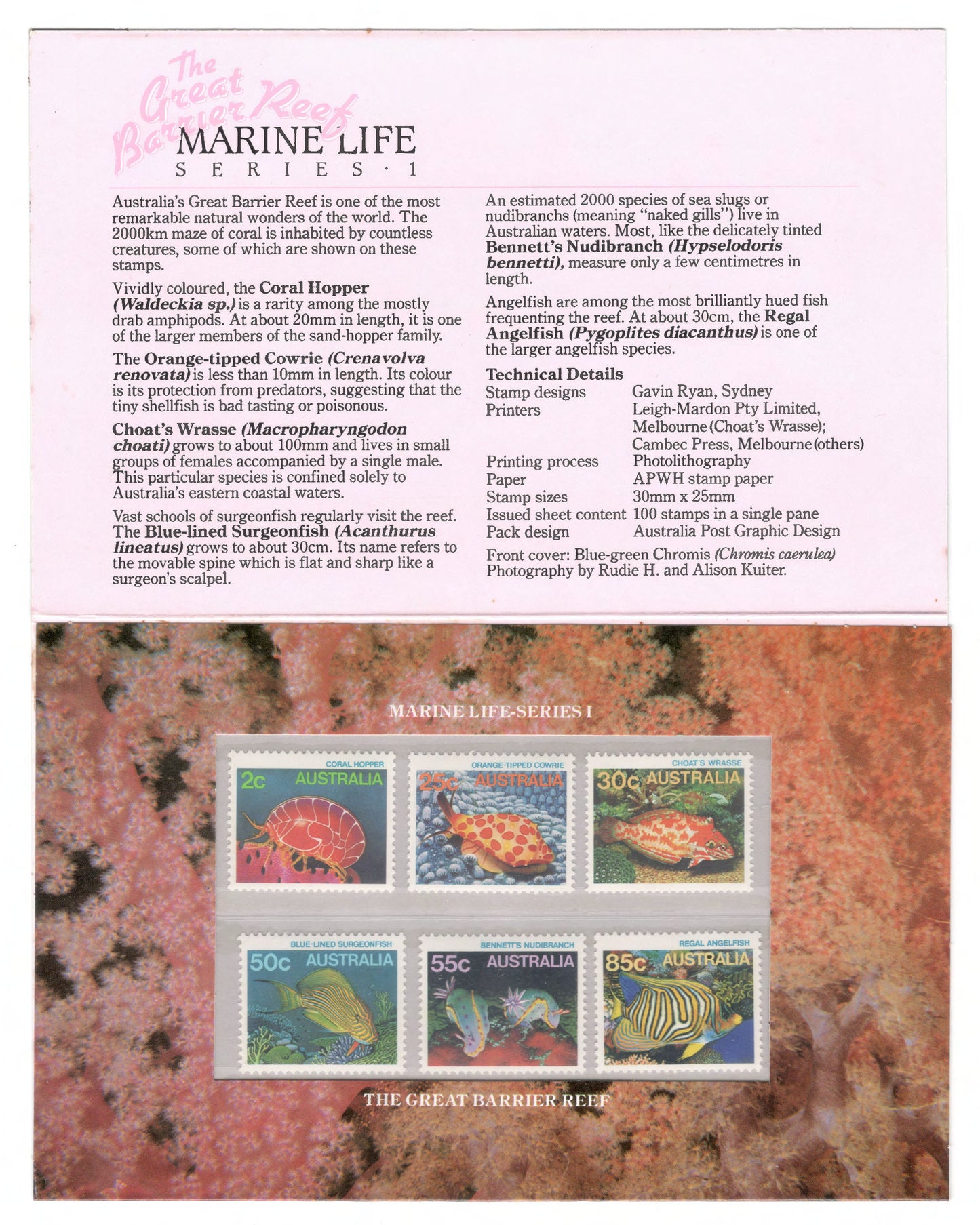 Australia 1984 Marine Life Series I Stamp Pack Australia Post Pack (POP)
