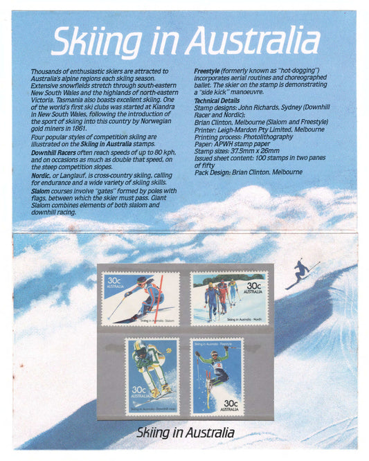 Australia 1984 Skiing In Australia Stamp Pack Australia Post Pack (POP)