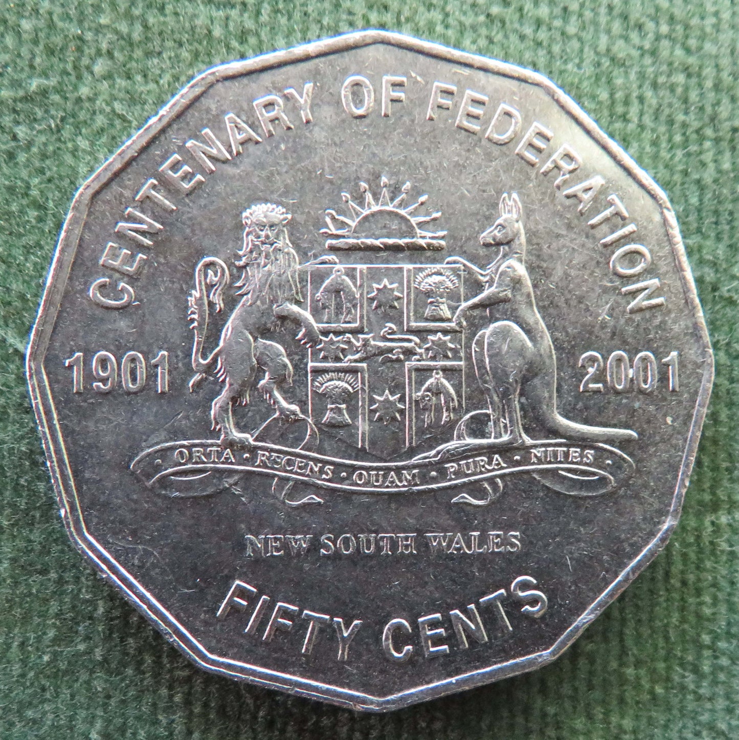 Australian 2001 50 Cent Coin Centenary Of Federation New South Wales