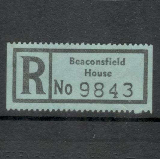 Registered Post Label - Beaconsfield House Queensland No. 9843