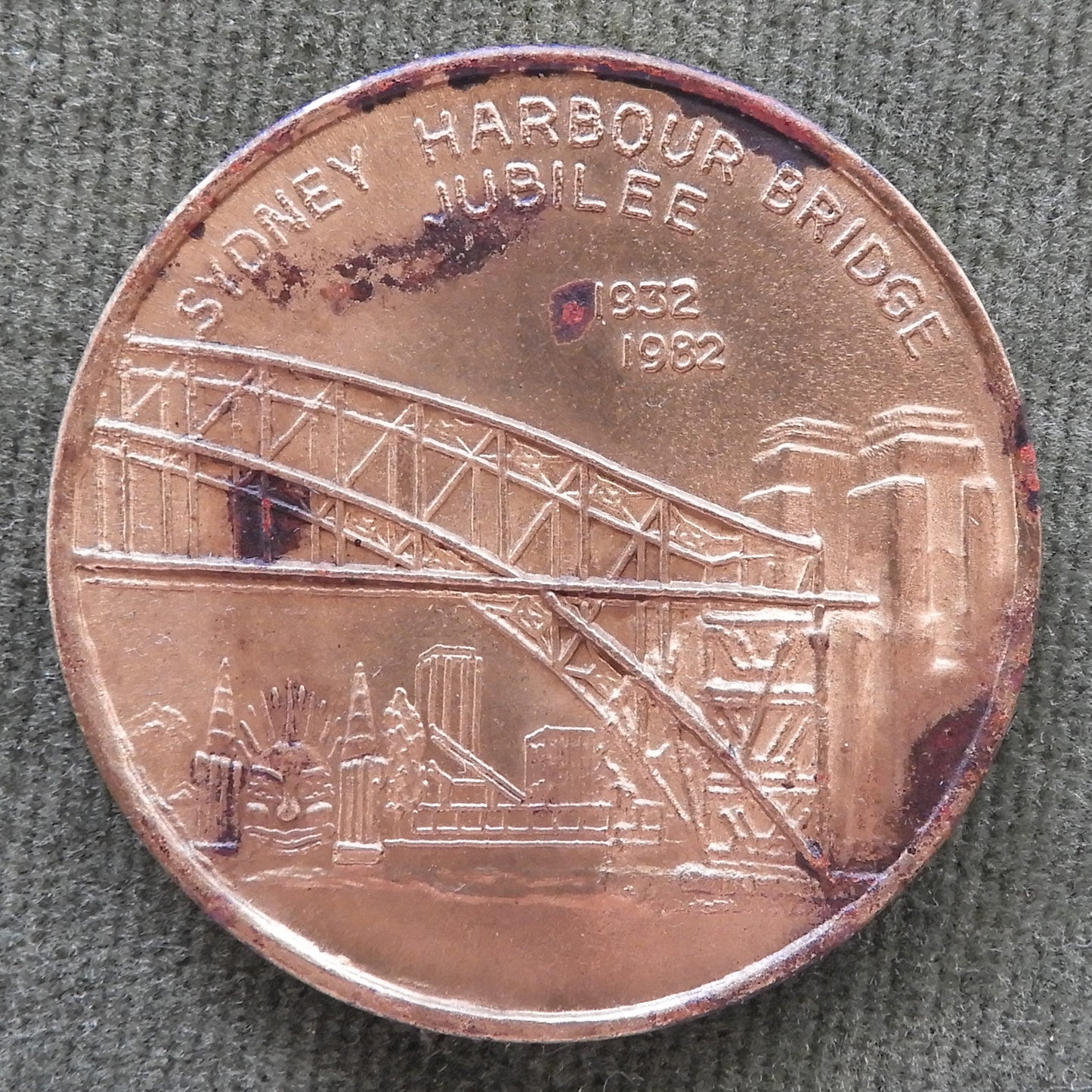 Australian Sydney Harbour Bridge 1982 Golden Jubilee Token M.R. Roberts