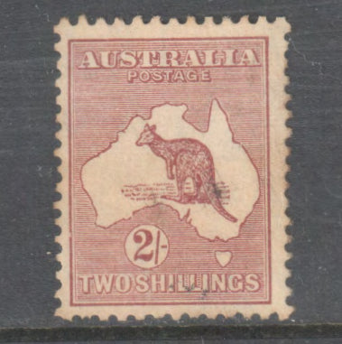 Australian 1924 2/- 2 Shilling Maroon Kangaroo Stamp - Perf: 11.5-12