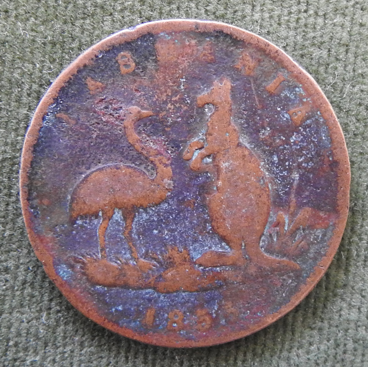 Tasmania Lewis Abrahams 1855 1/2 Penny Liverpool Street Hobart Town Token