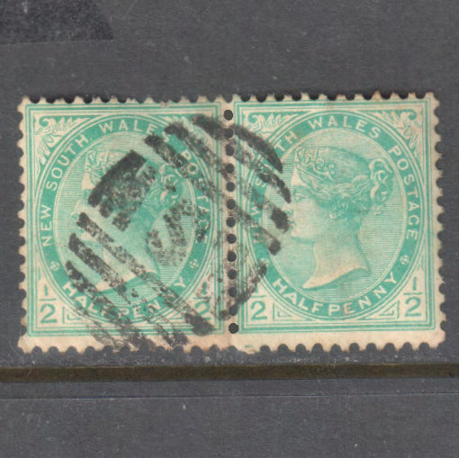 New South Wales 1897-03 1/2d Half Penny Queen Victoria Stamp Pair - Cancelled