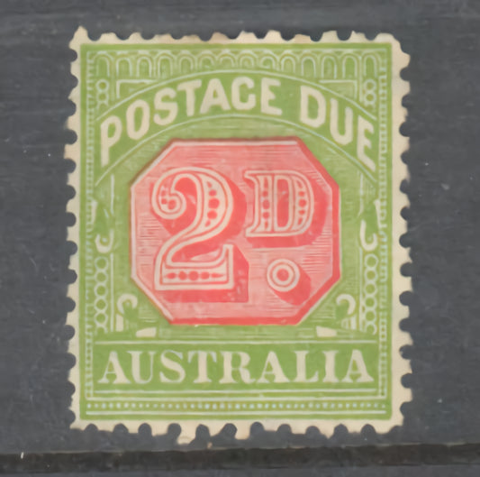 Australia 2d Green Postage Due CofA Watermark Stamp - Used