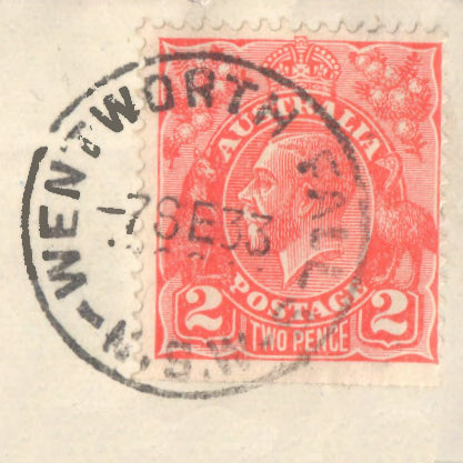 Australian 2d KGV Red Stamp With Full Postmark - WENTWORTH FALLS NSW 1933