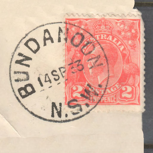 Australian 2d KGV Red Stamp With Full Postmark - BUNDANOON NSW 1933