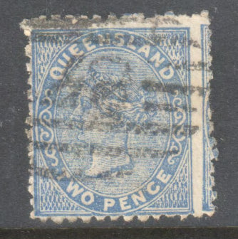 Queensland 1879 - 1881 2d Ultramarine Queen Victoria Stamp - Perf: 12