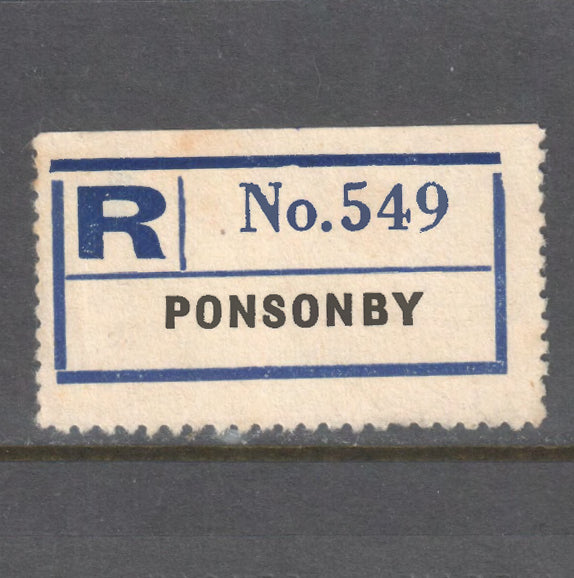 Registered Post Label - Ponsonby No 549