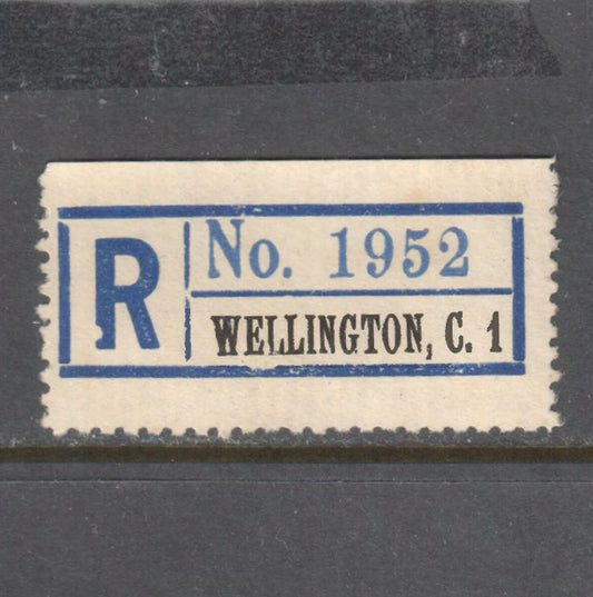 Registered Post Label - Wellington C 1