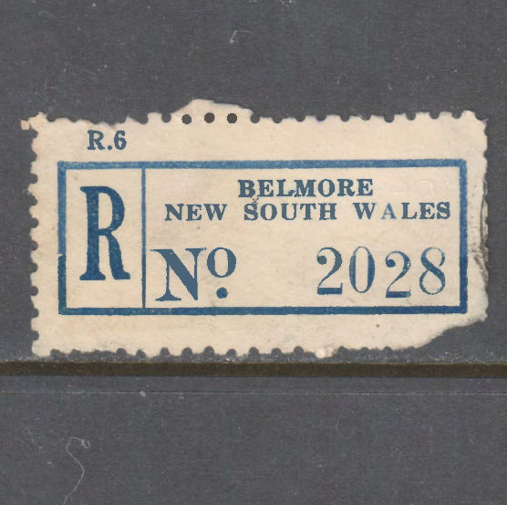 Registered Post Label - Belmore New South Wales No. 2028 – Gumnut Antiques