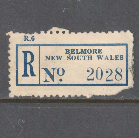 Registered Post Label - Belmore New South Wales No. 2028