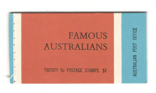 Australian 1968 Famous Australians Stamp Booklet Of 20 5 Cent Stamps $1
