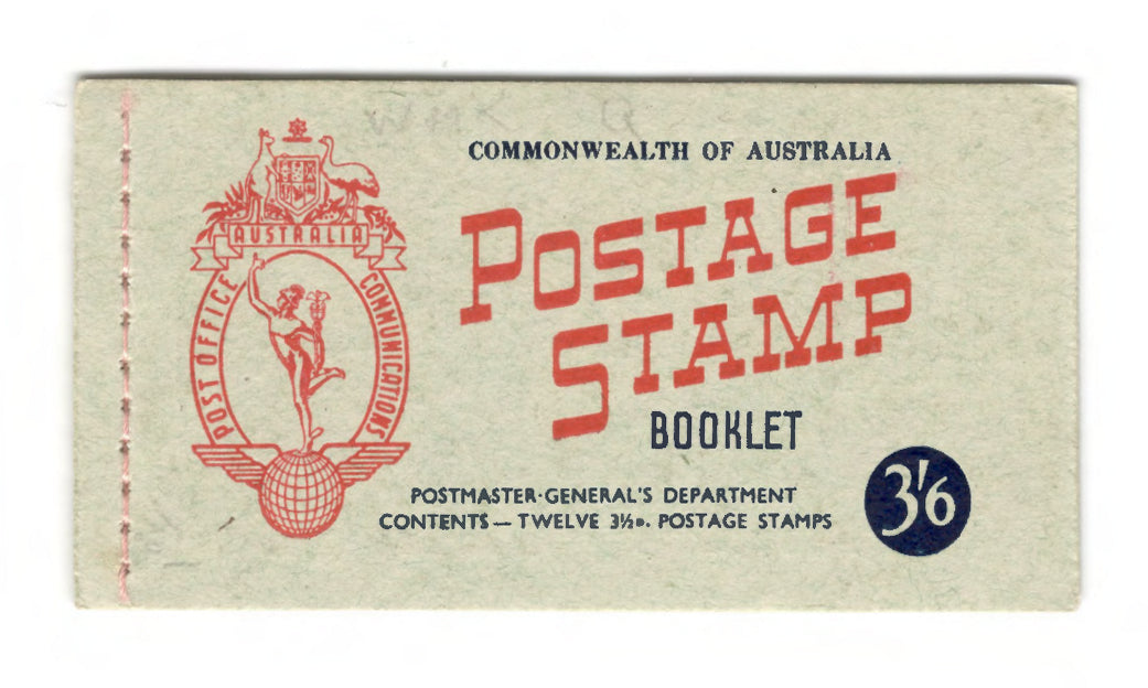 Australian 1953 QEII Stamp Booklet Of 12 3 1/2d Stamps 3/6d