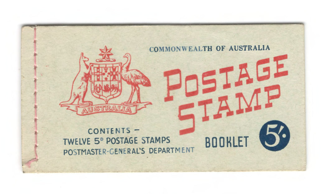 Australian 1960 QEII Stamp Booklet Of 12 5d Blue Stamps 5/-