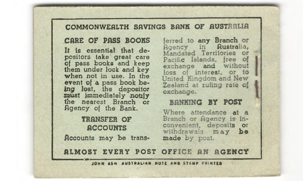 Australian 1930 KGV Stamp Booklet Of 12 2d Red Stamps 2/- (6 only - 1 Pane Removed)