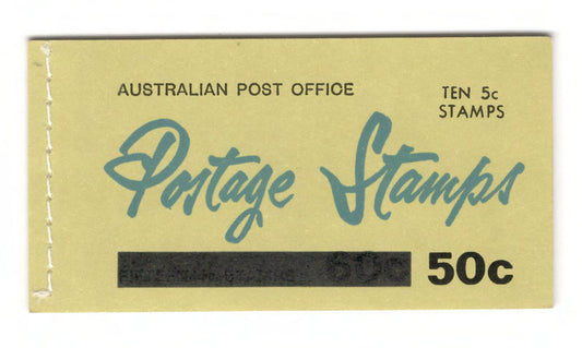 Australian 1967 QEII Red Stamp Booklet Of 10 4 Cent With 5 Cent Overprint Stamps 50 Cents