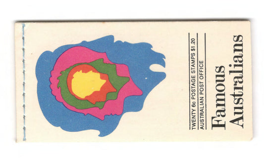 Australian 1970 Famous Australians Stamp Booklet Of 20 6 Cent Stamps $1.20