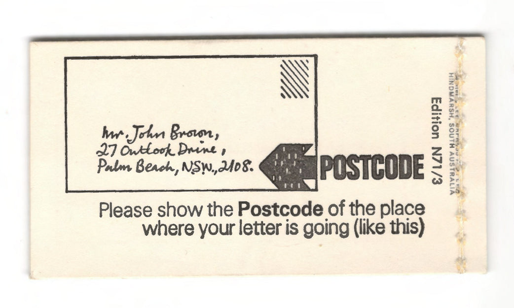 Australian 1972 Prime Ministers Stamp Booklet Of 20 7 Cent Stamps $1.40