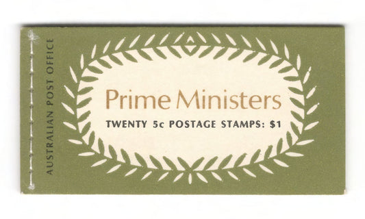 Australian 1969 Prime Ministers Stamp Booklet Of 20 5 Cent Stamps $1.00