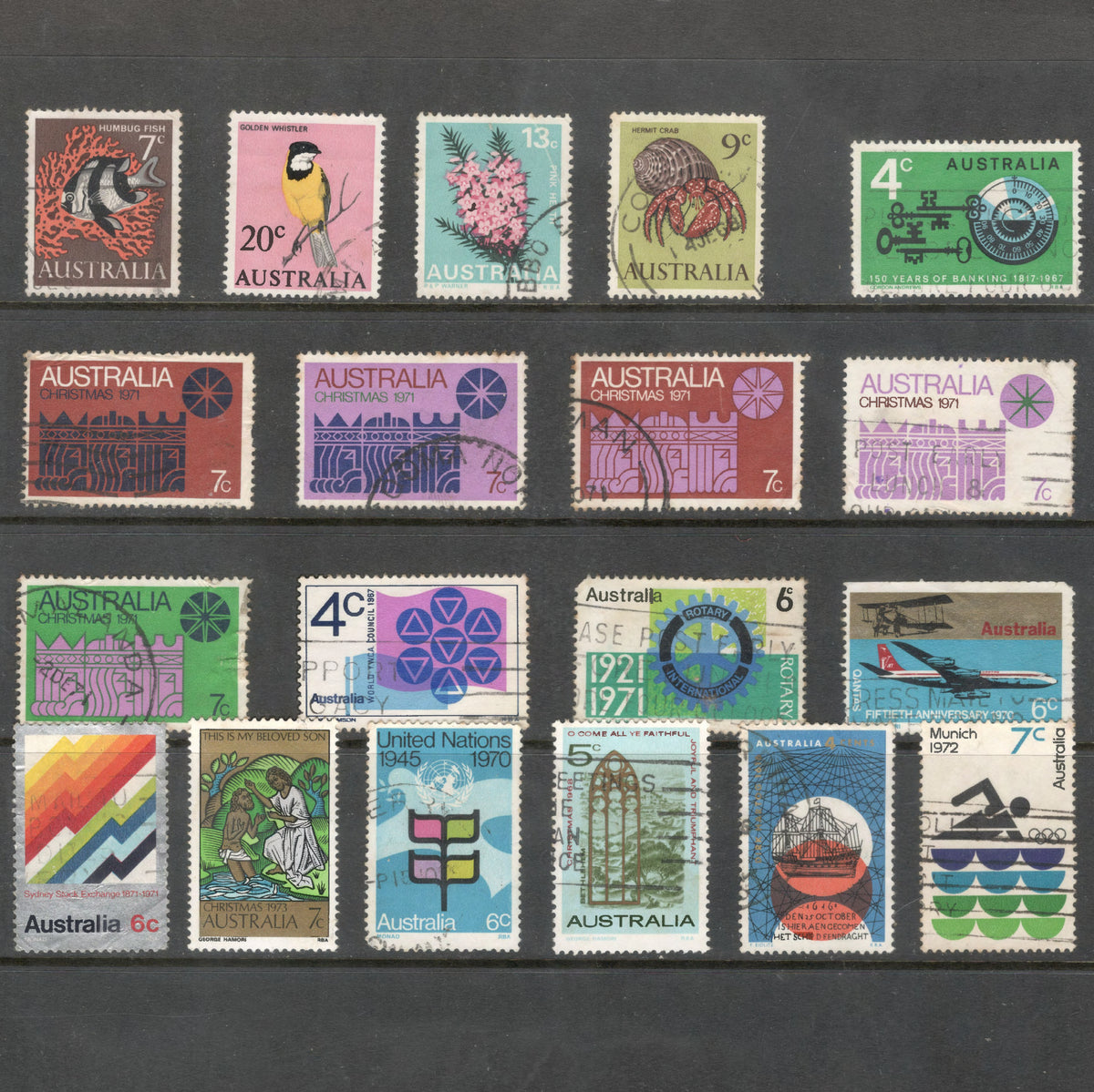 Australian Decimal Used Stamps. All different - Group 1