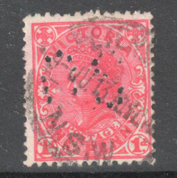 Victoria 1905 -1907 1d One Penny Dull Red Queen Victoria Stamp - Perf: 12-12.5