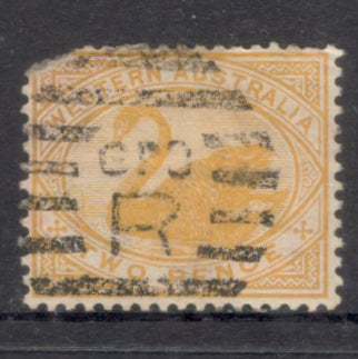 Western Australian 1898-1907 2d 2 Pence Black Swan Yellow Stamp