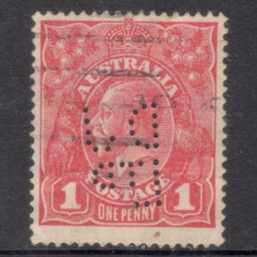 Australian 1915-1923 1d King George V Red Stamp - Type 2 Watermark