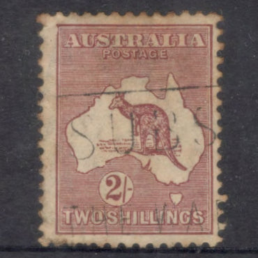 Australian 1931-1936 2/- 2 Shilling Maroon Kangaroo Stamp - 6th Watermark
