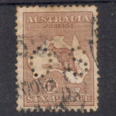 Australian 1915-1924 6d 6 Pence Reddish Brown Kangaroo Stamp