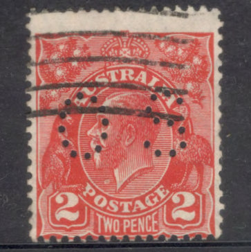 Australian 1926-1930 2d King George V Red Stamp - Type 5 Watermark